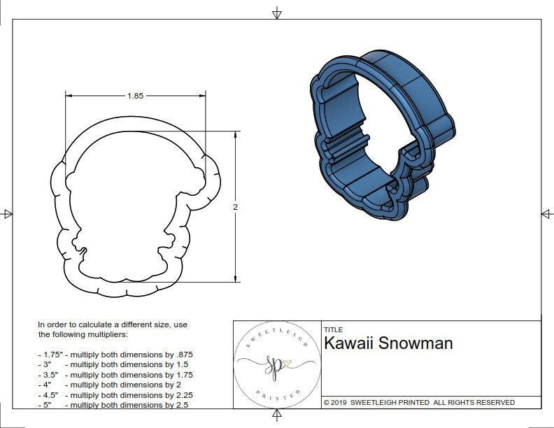 Kawaii Snowman Cookie Cutter - Sweetleigh 