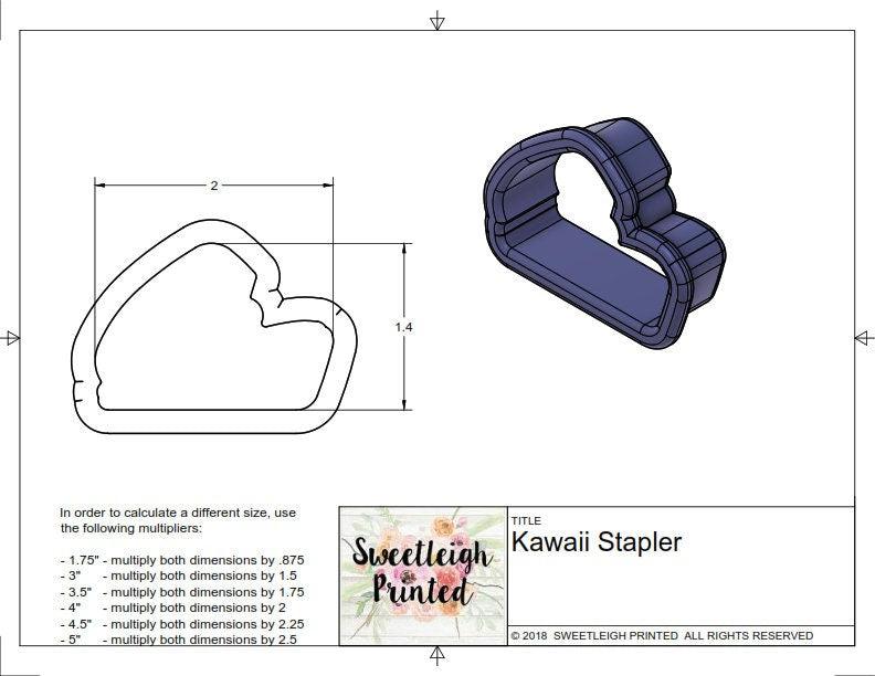 Kawaii Stapler Cookie Cutter - Sweetleigh 