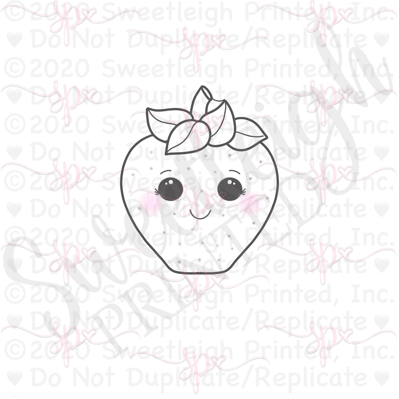 Kawaii Strawberry 2020 Cookie Cutter - Sweetleigh 