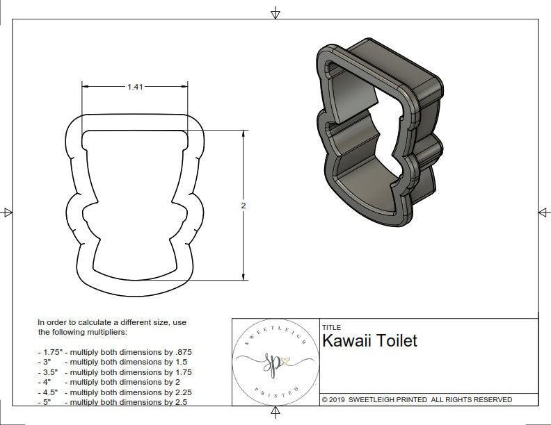 Kawaii Toilet Cookie Cutter - Sweetleigh 