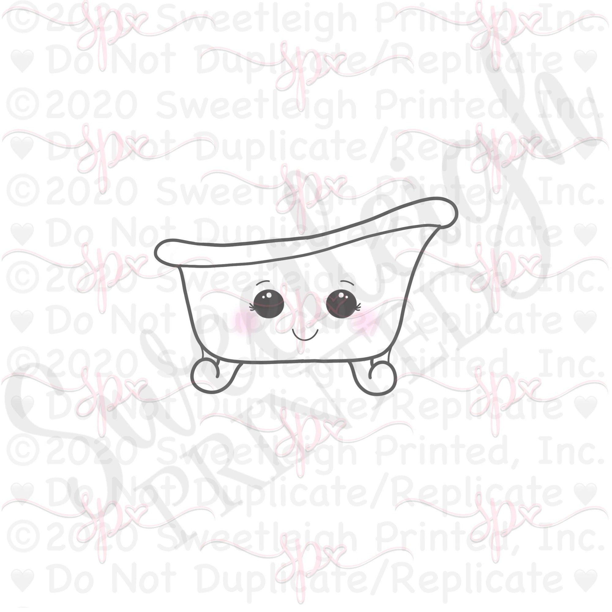 Kawaii Tub Cookie Cutter - Sweetleigh 