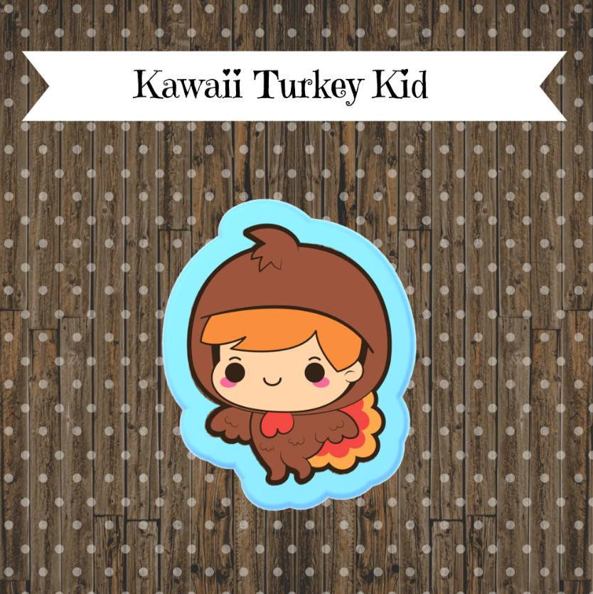 Kawaii Turkey Kid Cookie Cutter - Sweetleigh 
