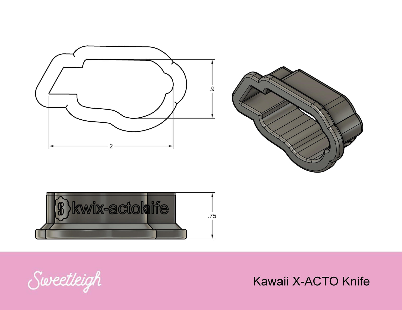 Kawaii X-Acto Knife Cookie Cutter - Sweetleigh 