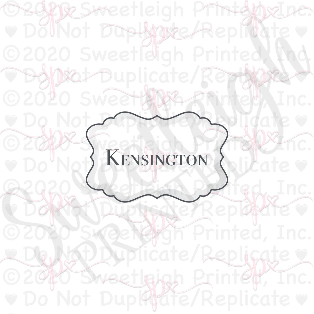 Kensington Plaque Cookie Cutter - Sweetleigh 