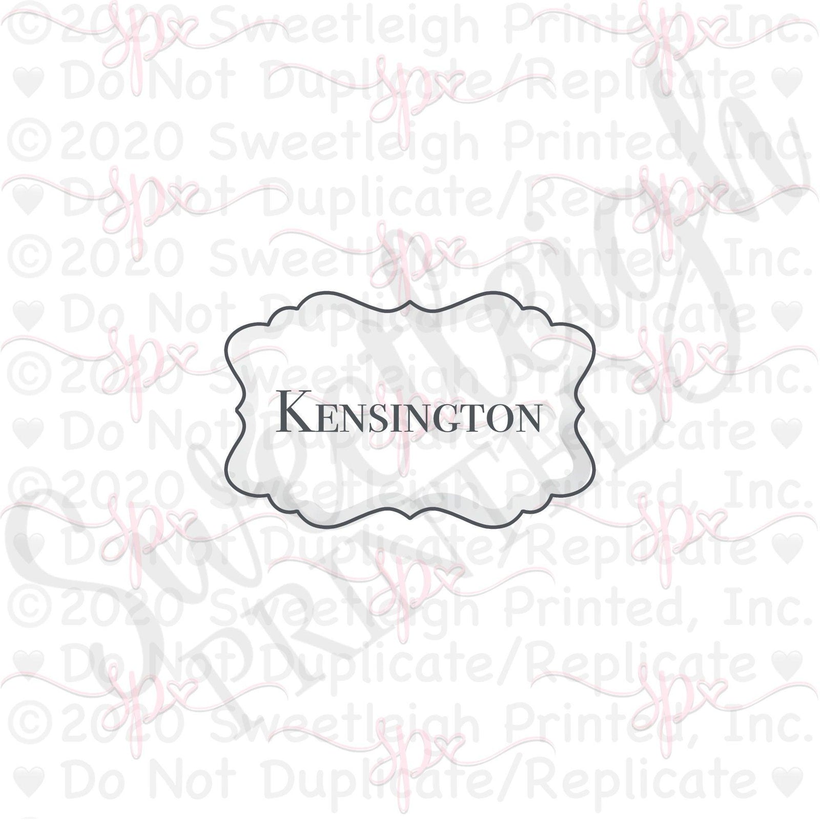 Kensington Plaque Cookie Cutter - Sweetleigh 