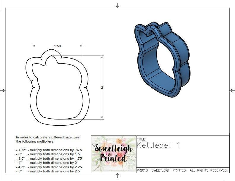 Kettlebell 1 Cookie Cutter - Sweetleigh 