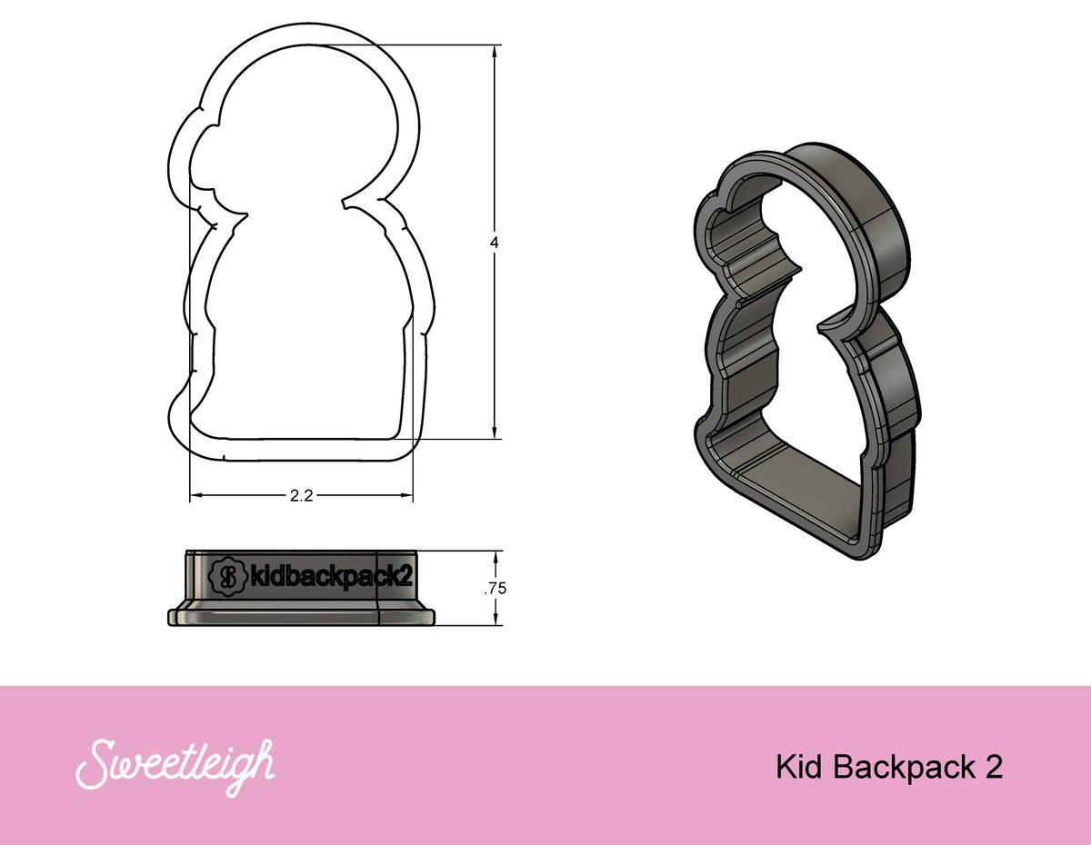 Kid Backpack 2 Cookie Cutter