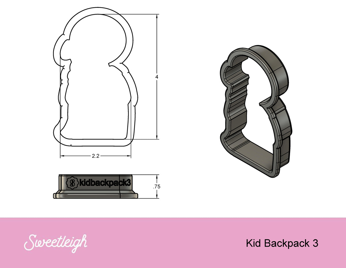 Kid Backpack 3 Cookie Cutter