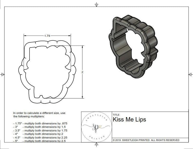 Kiss Me Lips Cookie Cutter - Sweetleigh 