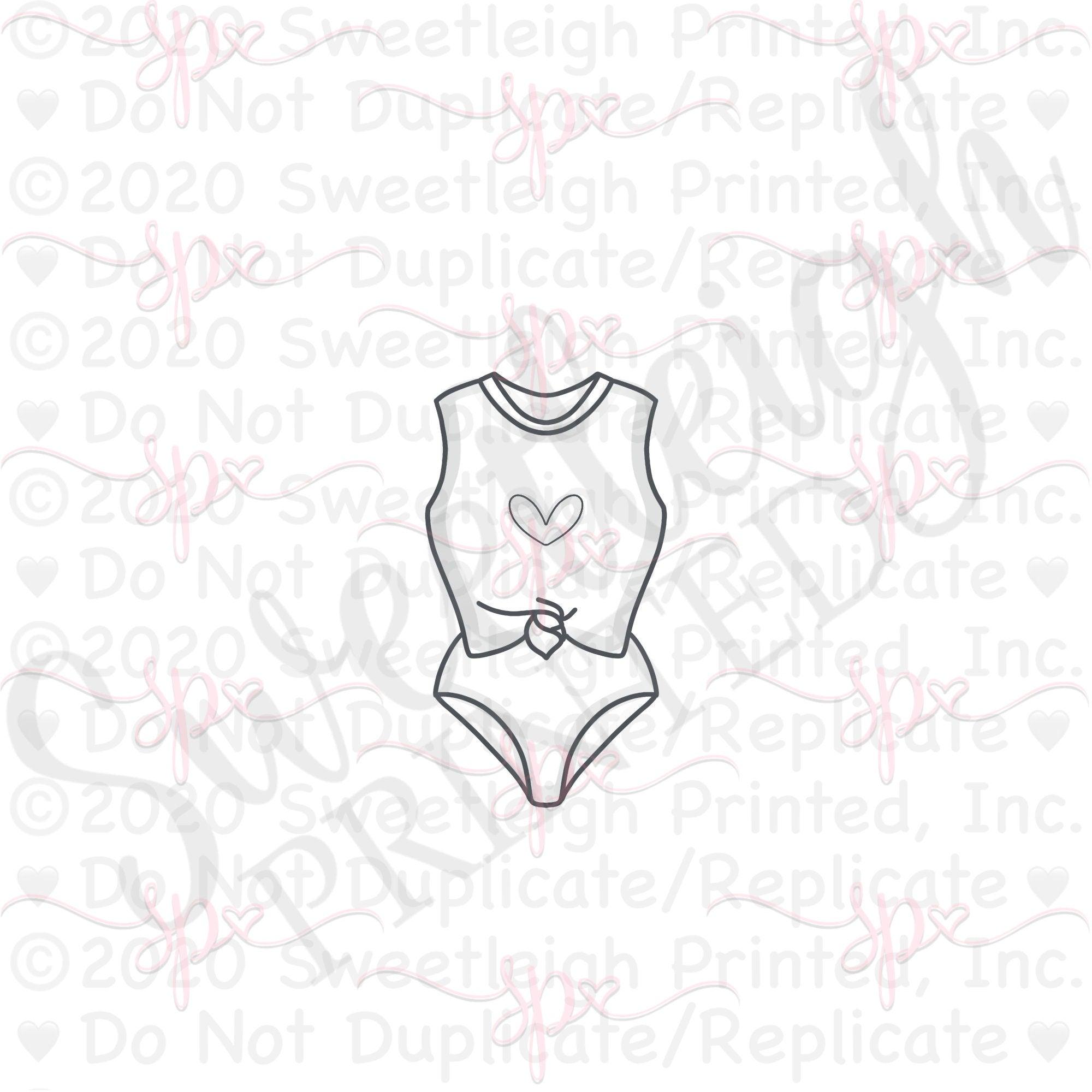 Knotted Tank Bathing Suit Cookie Cutter - Sweetleigh 
