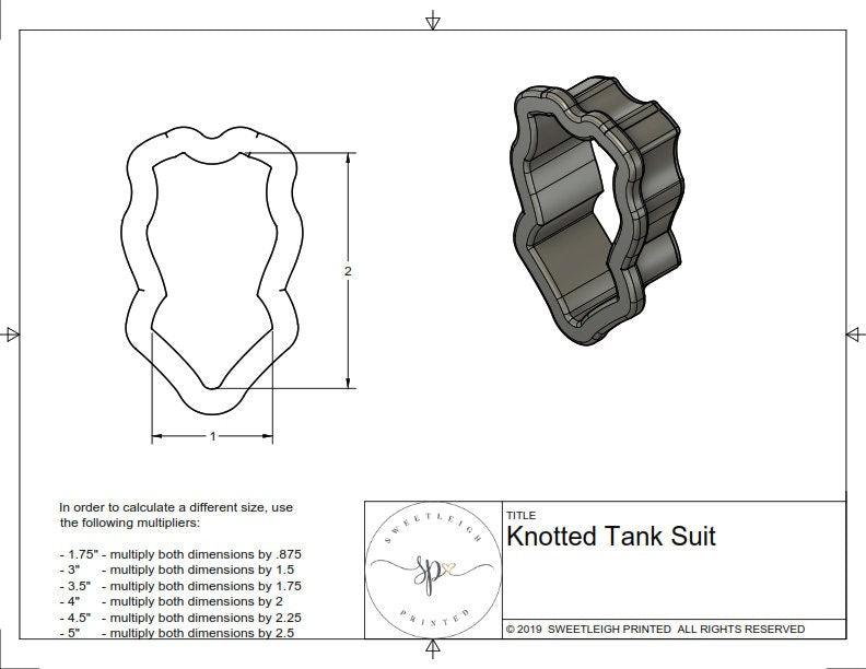 Knotted Tank Bathing Suit Cookie Cutter - Sweetleigh 