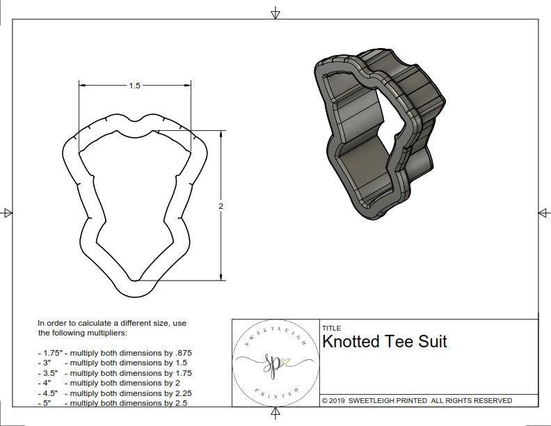 Knotted Tee Bathing Suit Cookie Cutter - Sweetleigh 