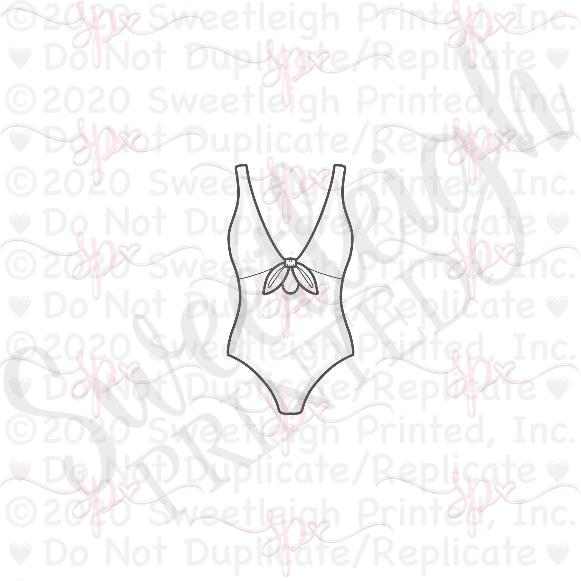 Knotted V Bathing Suit Cookie Cutter - Sweetleigh 