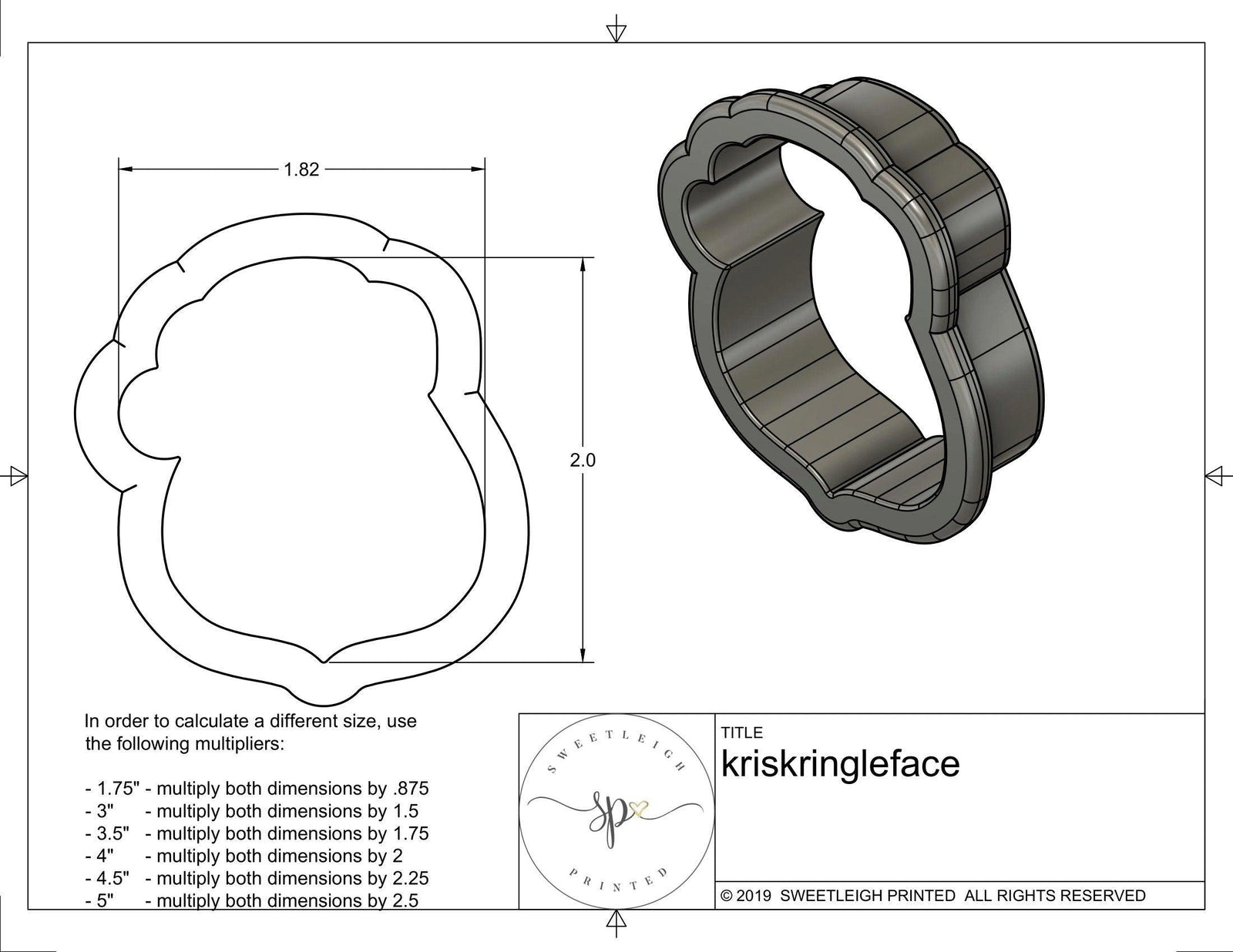 Kris Kringle Face Cookie Cutter - Sweetleigh 
