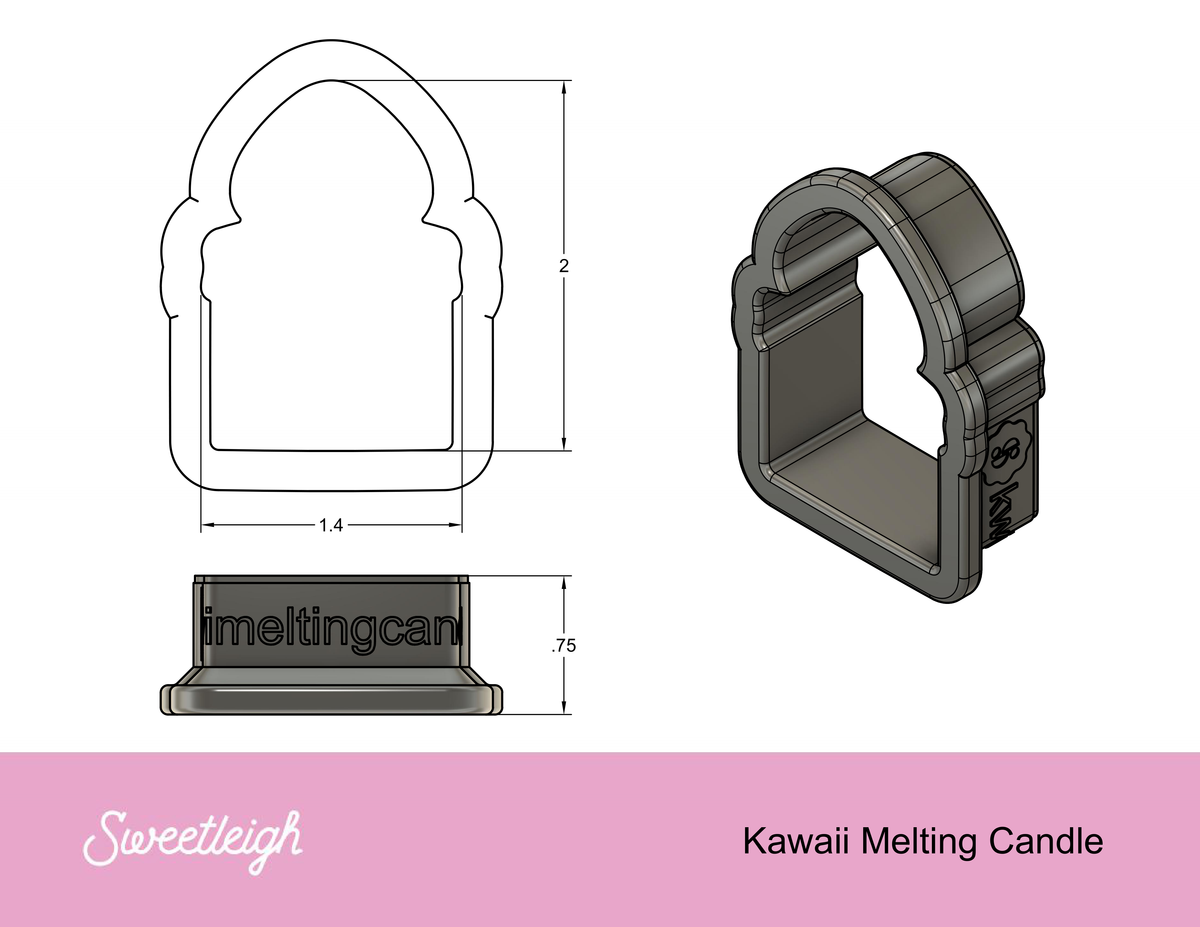 Kawaii Melting Candle Cookie Cutter