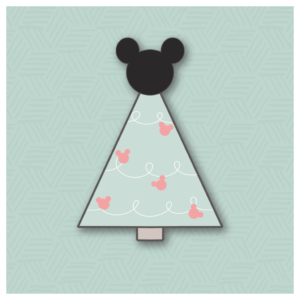 Kawaii Mouse Christmas Tree 1 Cookie Cutter