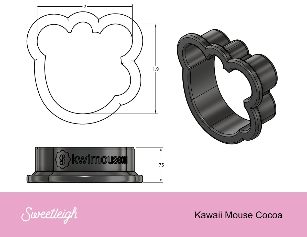 Kawaii Mouse Cocoa Cookie Cutter