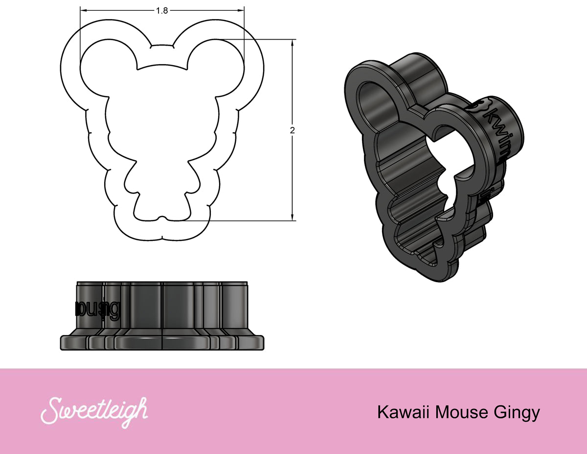 Kawaii Mouse Gingy Cookie Cutter