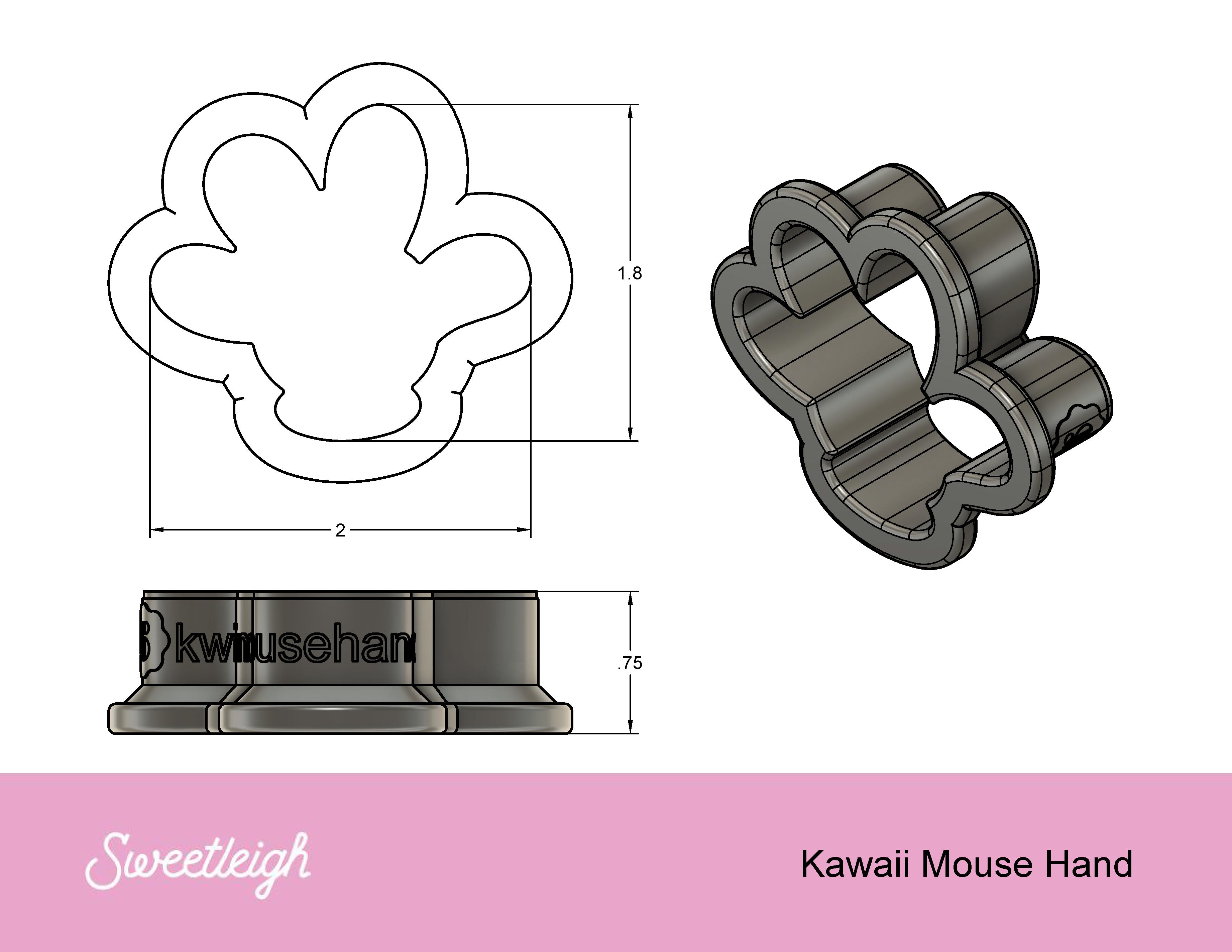 Kawaii Mickey Rattle 1 Cookie Cutter - Sweetleigh