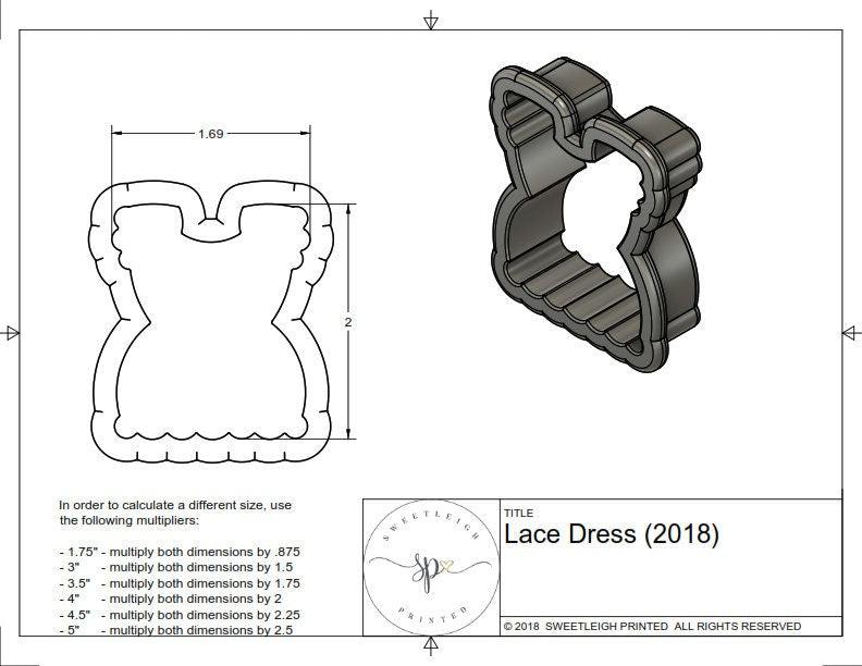 Lace Dress Cookie Cutter (2018) - Sweetleigh 