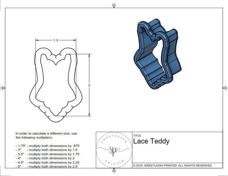 Lace Teddy Cookie Cutter - Sweetleigh 