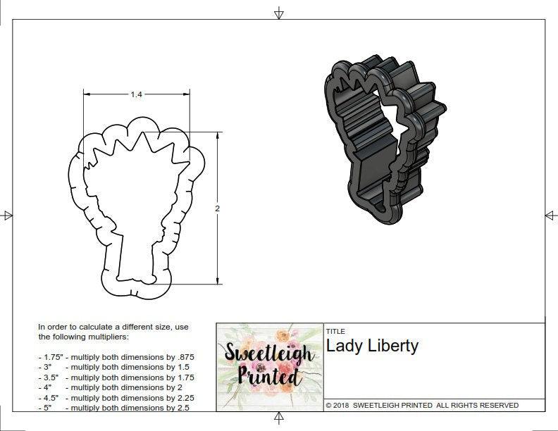 Lady Liberty Cookie Cutter - Sweetleigh 