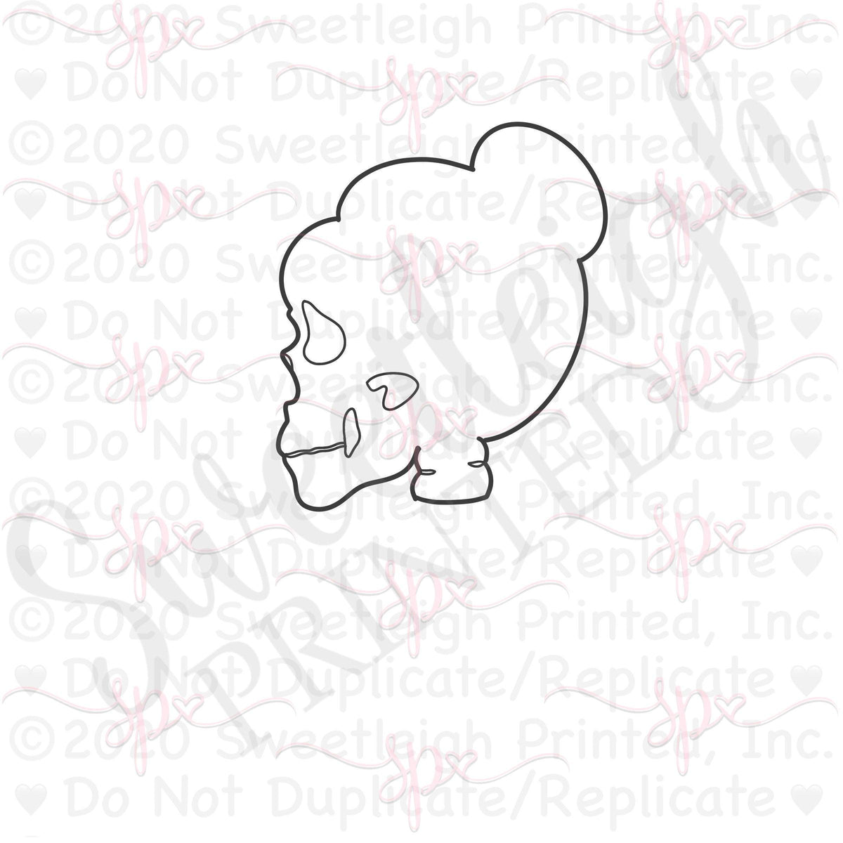Lady Skull Silhouette Cookie Cutter - Sweetleigh 