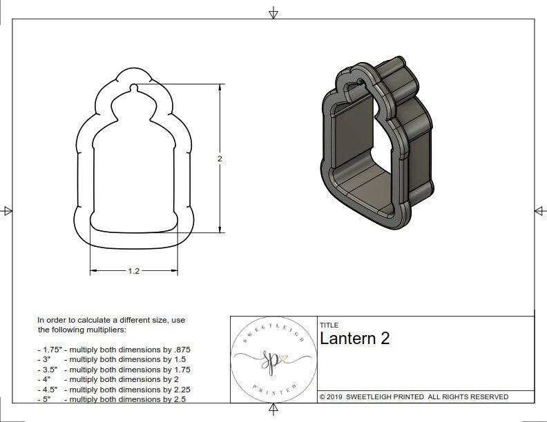 Lantern 2 Cookie Cutter - Sweetleigh 