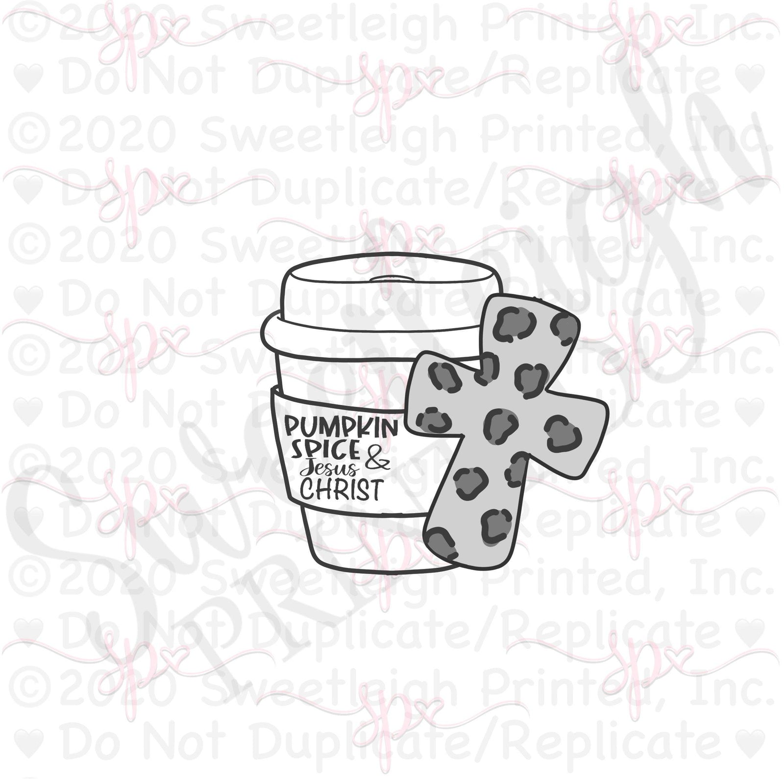 Latte and Cross Cookie Cutter - Sweetleigh 