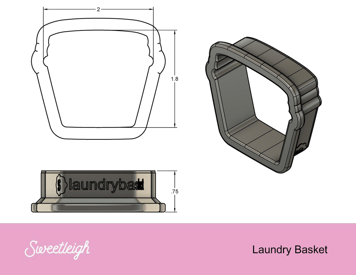Laundry Basket Cookie Cutter - Sweetleigh 