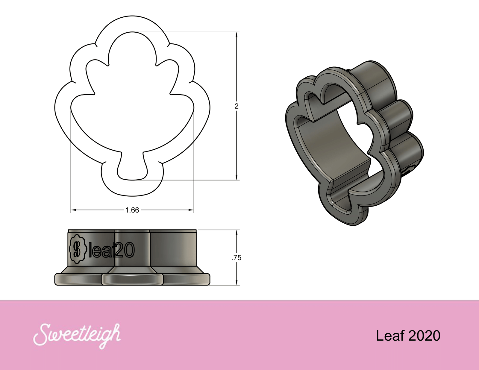 Leaf 2020 Cookie Cutter - Sweetleigh 
