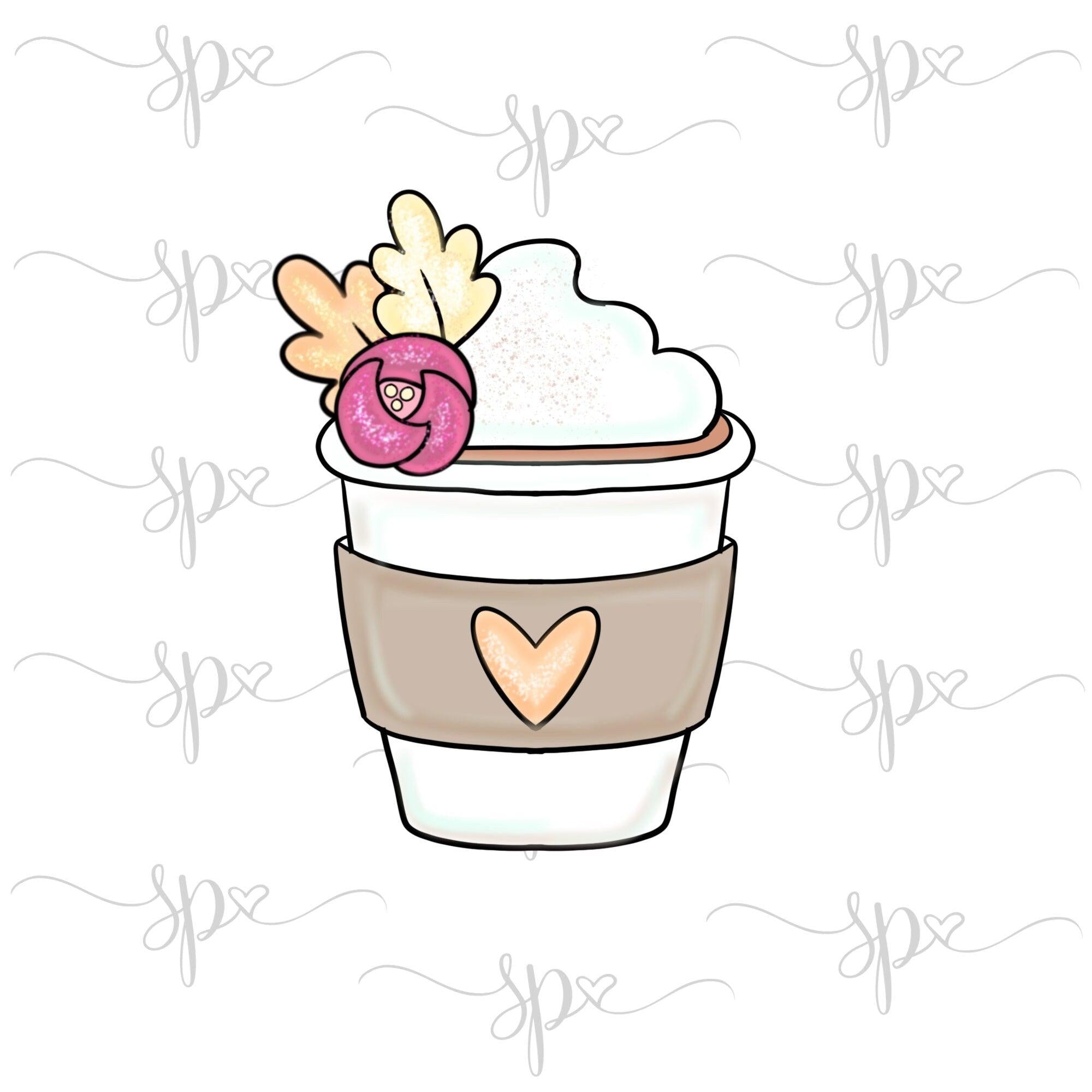 Leafy Latte Cup Cookie Cutter - Sweetleigh 