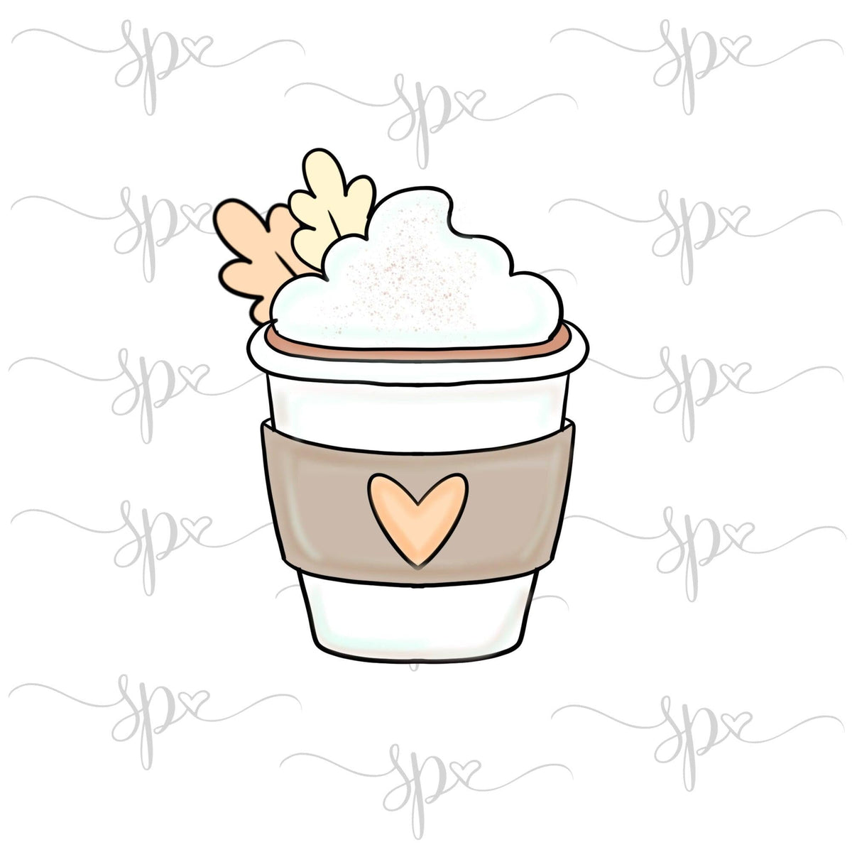 Leafy Latte Cup Cookie Cutter - Sweetleigh 