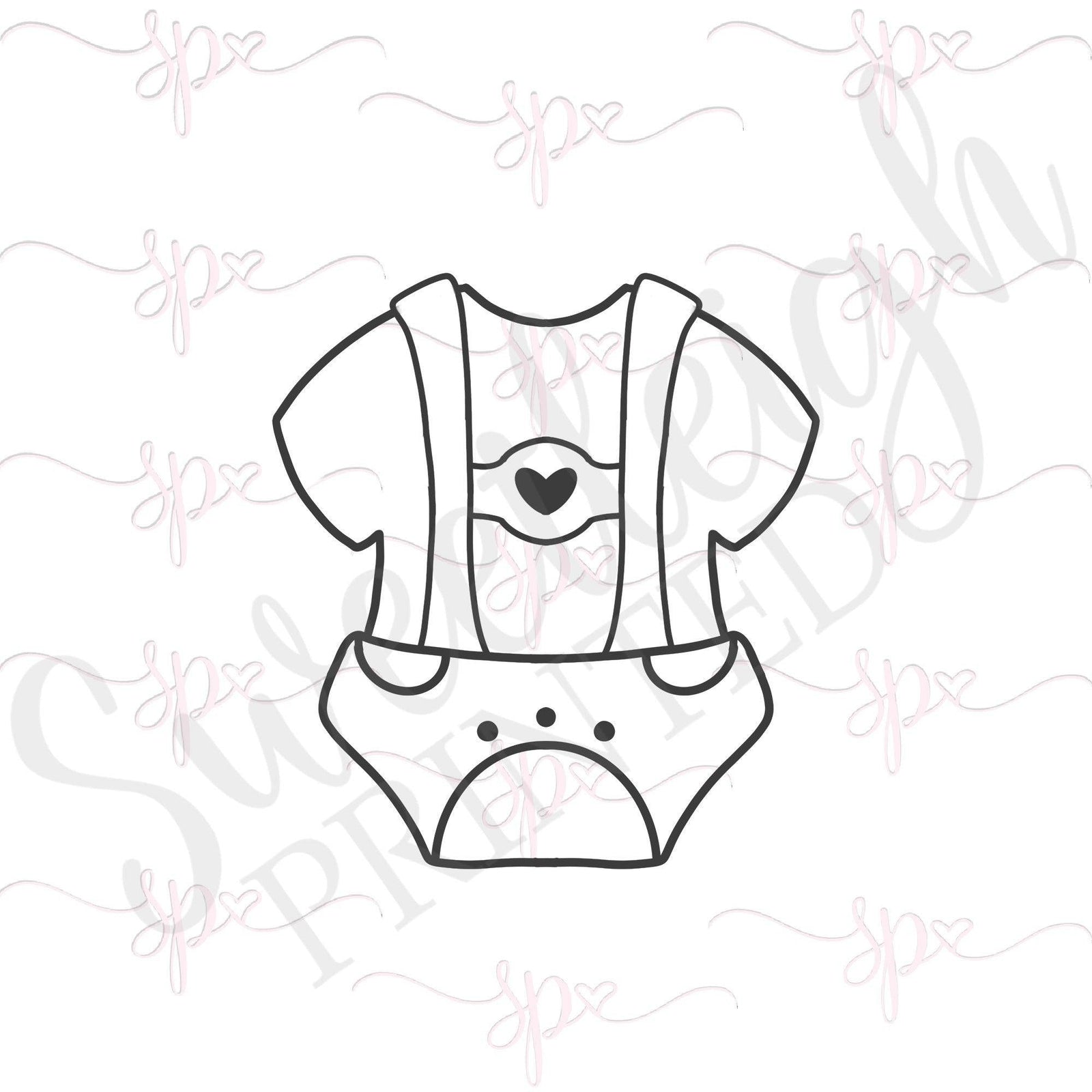 Lederhosen Onesie  Cookie Cutter - Sweetleigh 