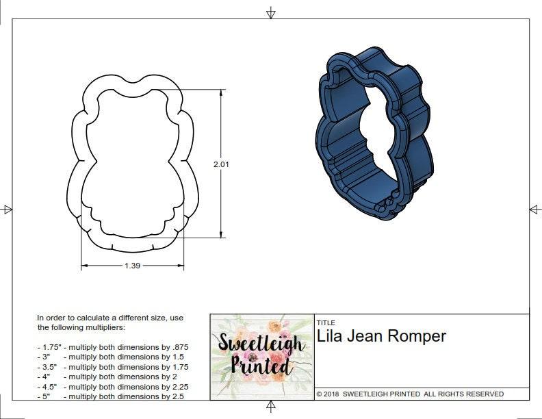 Lila Jean Romper Cookie Cutter - Sweetleigh 