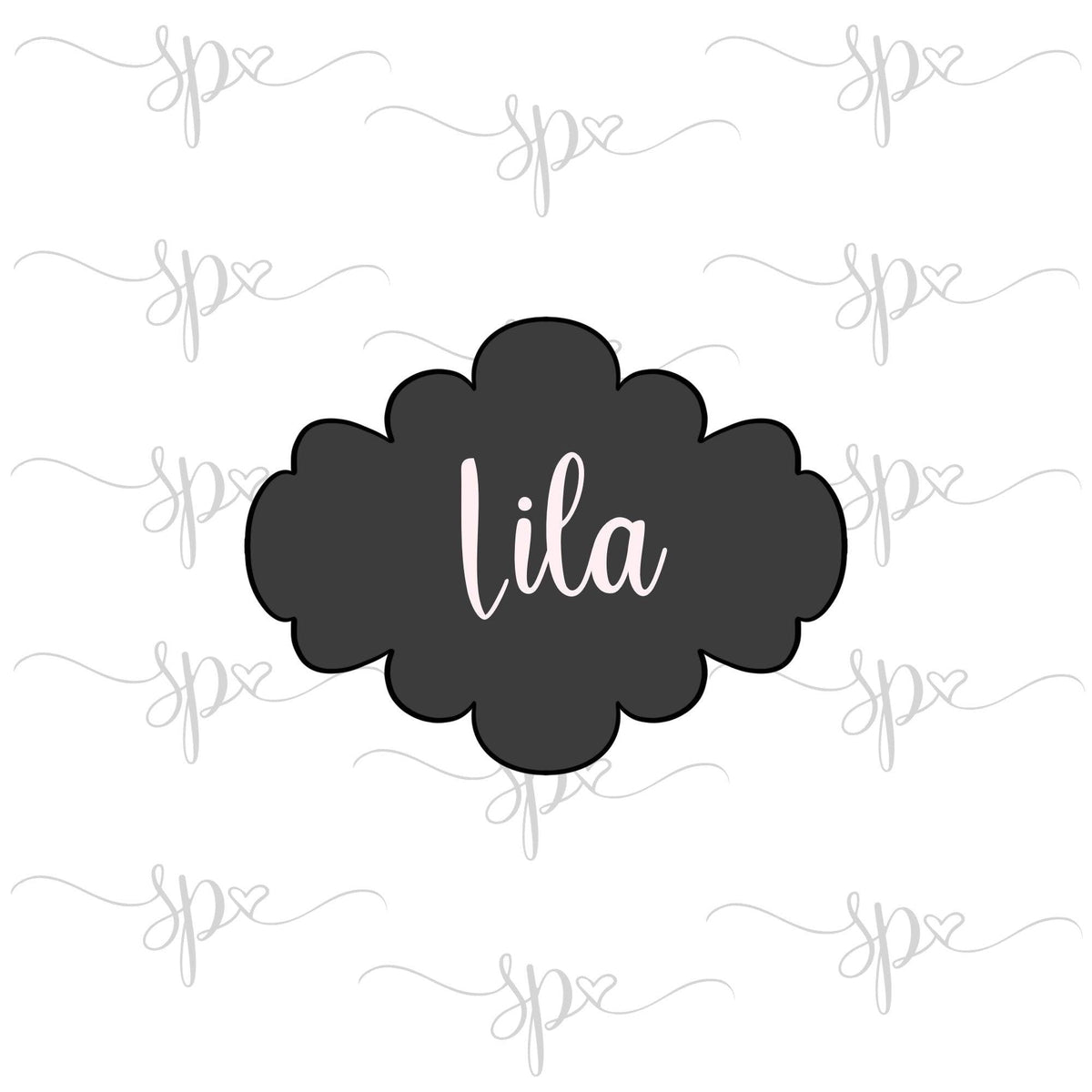 Lila Plaque Cookie Cutter - Sweetleigh 