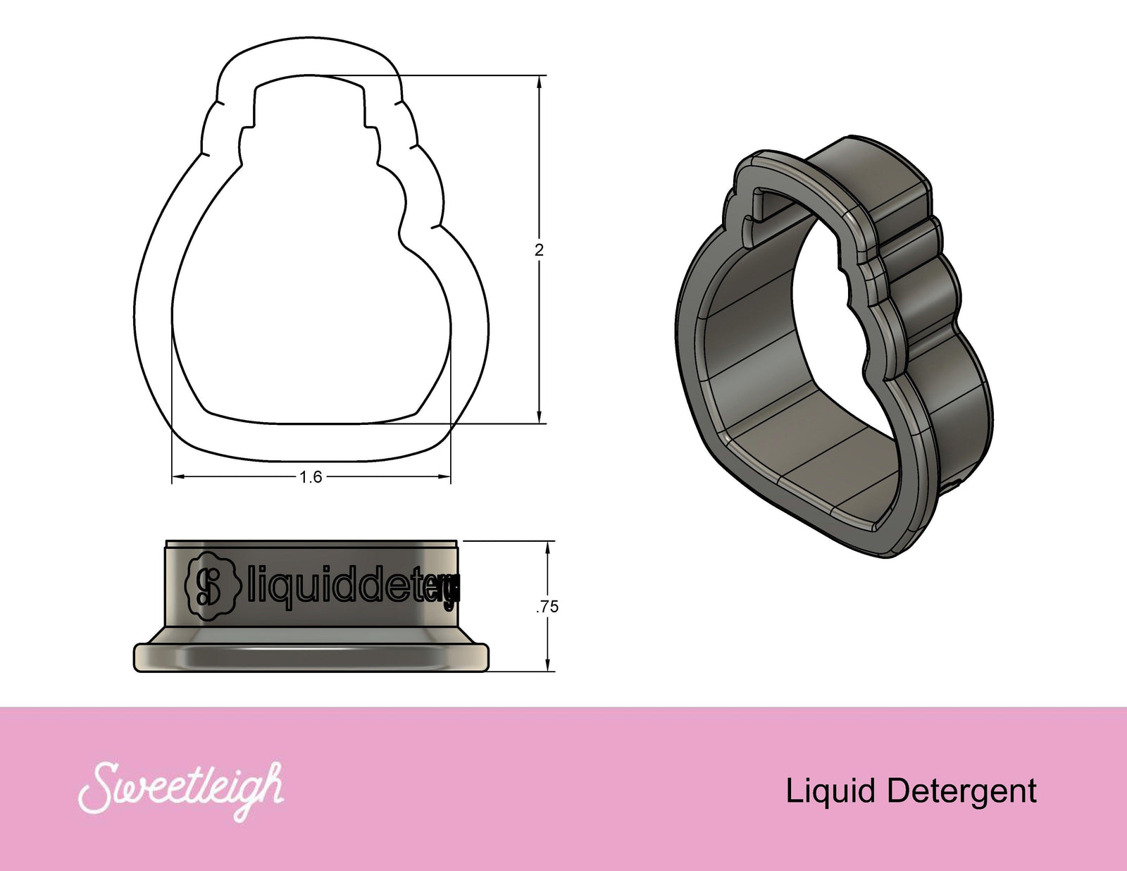 Liquid Detergent Cookie Cutter - Sweetleigh 