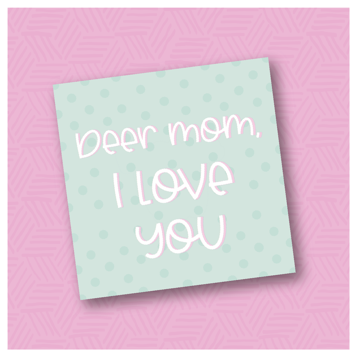 Deer Mom I Love You Printable Square Tags