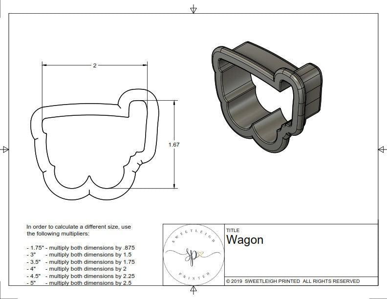 Little Red Wagon Cookie Cutter - Sweetleigh 