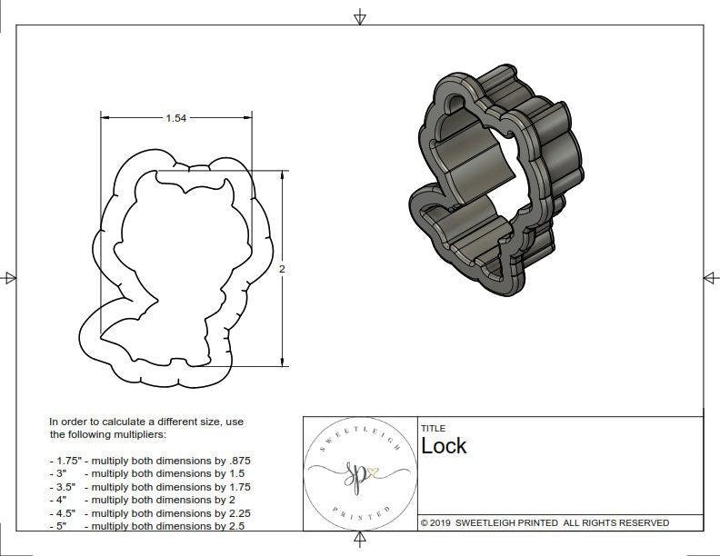 Lock Cookie Cutter - Sweetleigh 