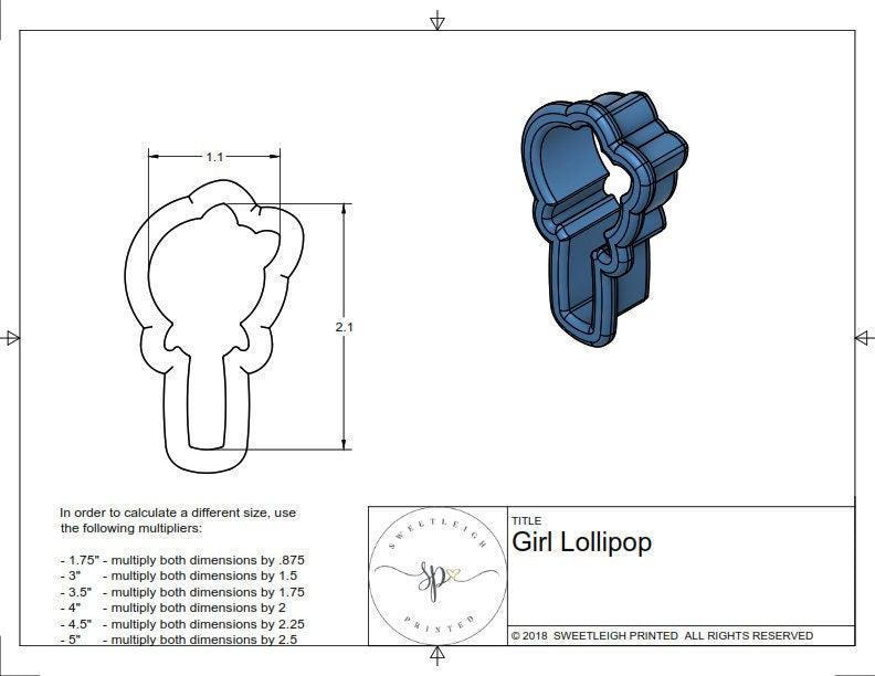 Lollipop Girl Cookie Cutter - Sweetleigh 