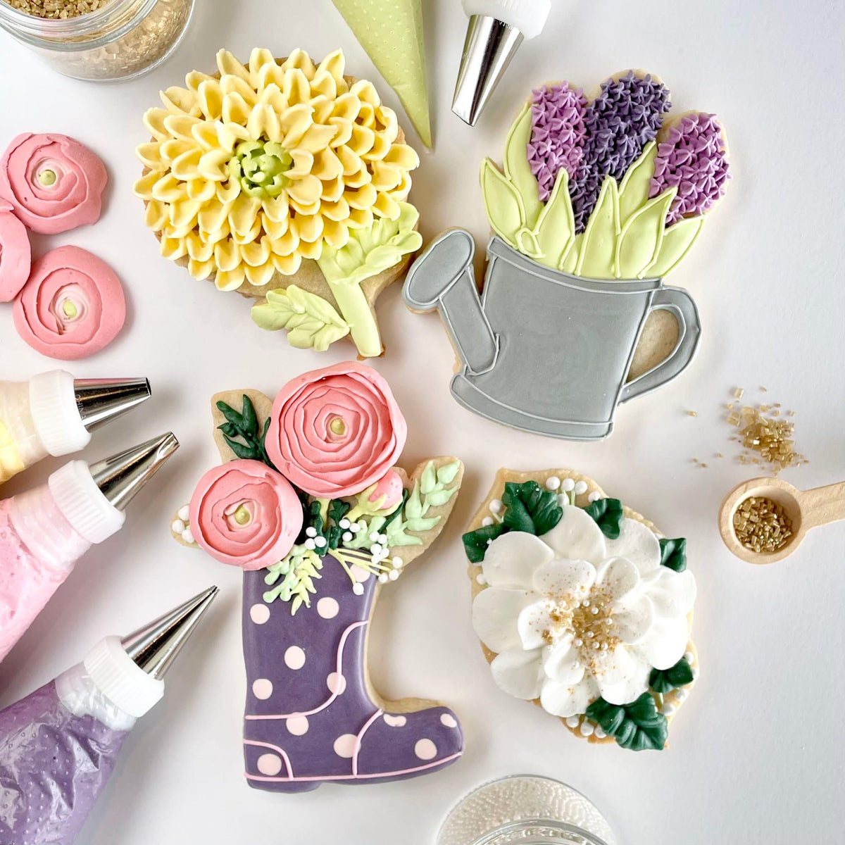 Lolly&#39;s Home Kitchen Flourishing Florals Cookie Class - Sweetleigh 