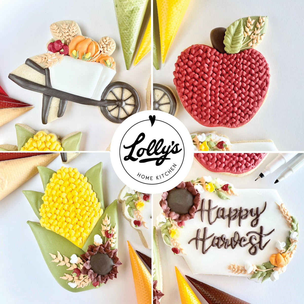 Lolly&#39;s Home Kitchen Happy Harvest Cookie Class Cutters - Sweetleigh 