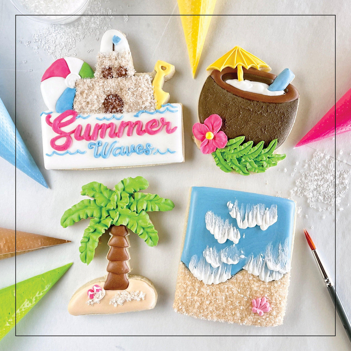 Lolly&#39;s Home Kitchen Summer Waves Cookie Class Cutters - Sweetleigh 