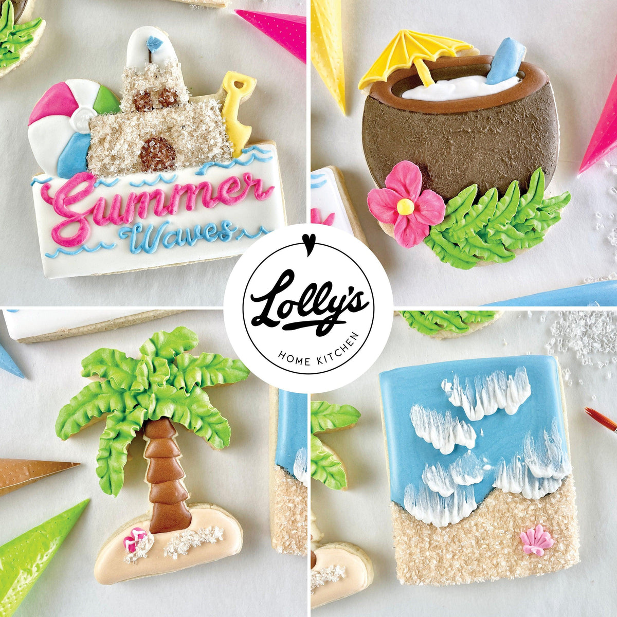Lolly&#39;s Home Kitchen Summer Waves Cookie Class Cutters - Sweetleigh 