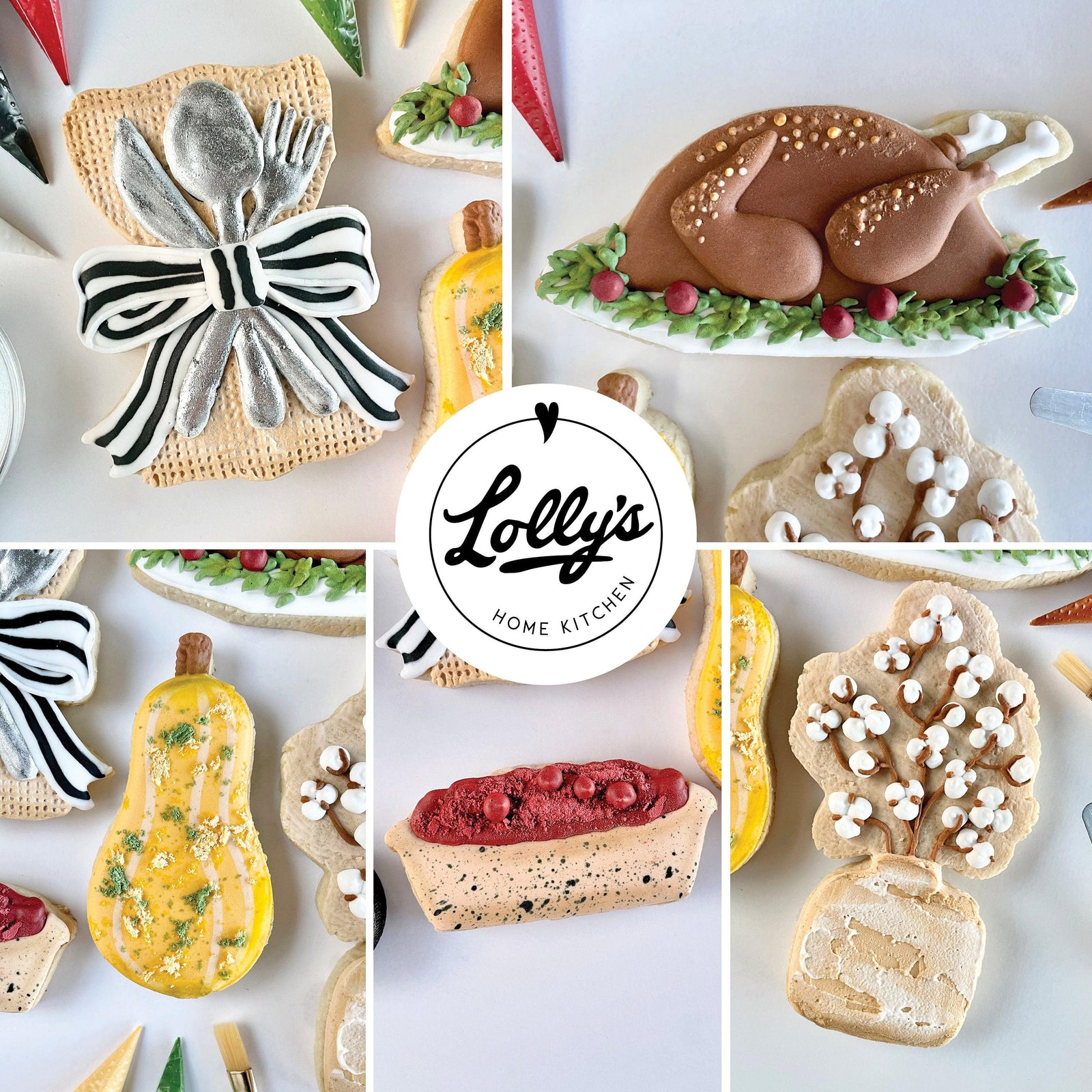 Lolly's Home Kitchen Tasteful Thanksgiving Cookie Class Cutters - Sweetleigh 