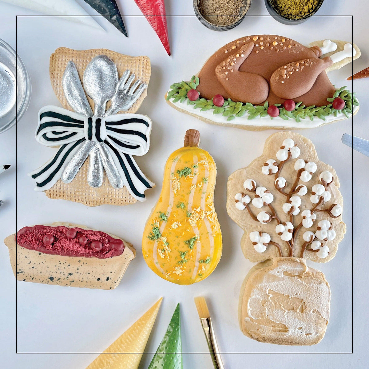 Lolly&#39;s Home Kitchen Tasteful Thanksgiving Cookie Class Cutters - Sweetleigh 