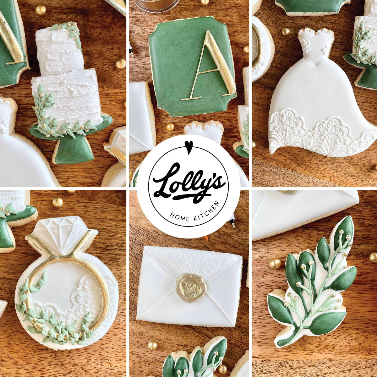 Lolly&#39;s Home Kitchen Timeless Wedding Class Cookie Cutters - Sweetleigh 