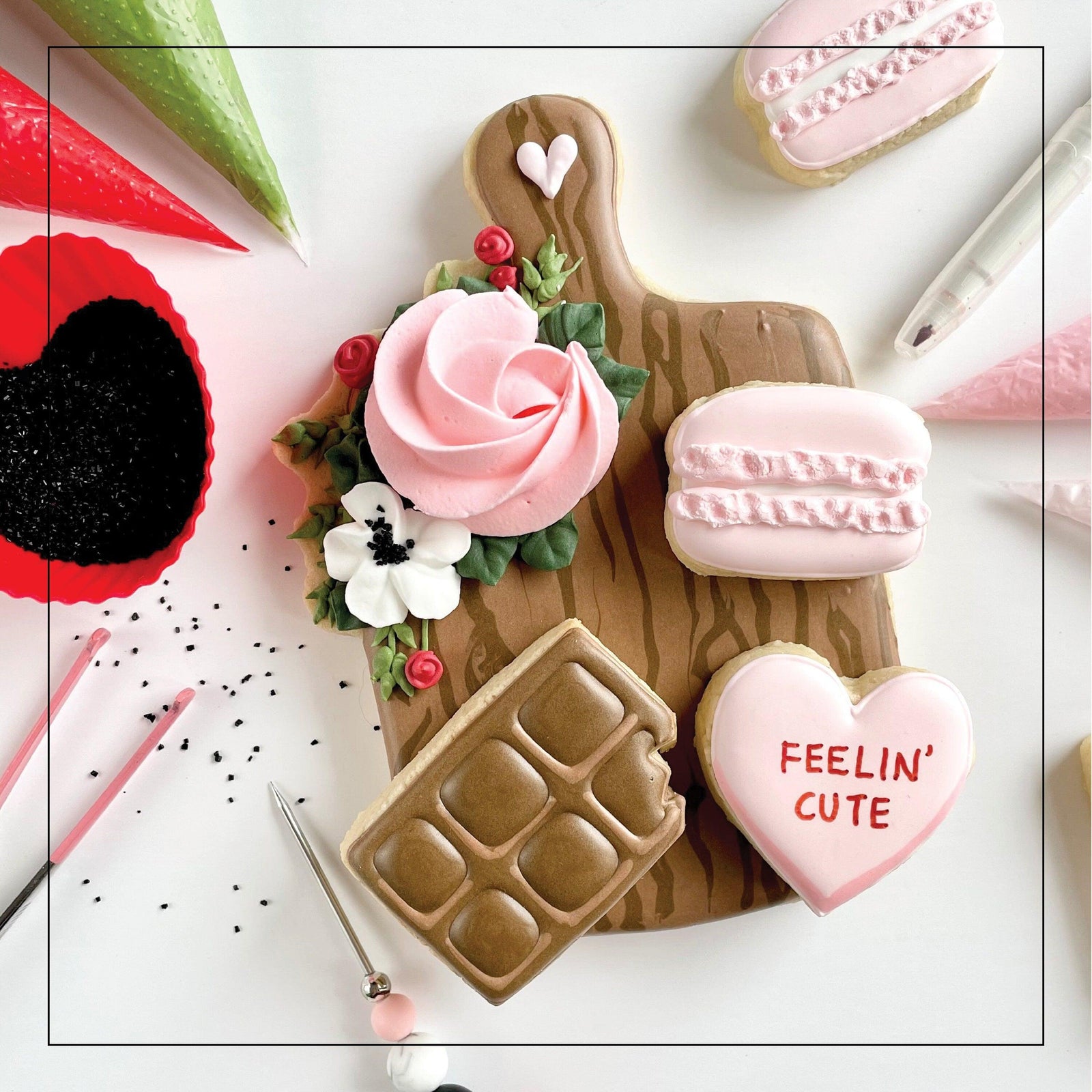 Lolly's Home Kitchen Valentine's Charcuterie Cookie Class Cutters - Sweetleigh 