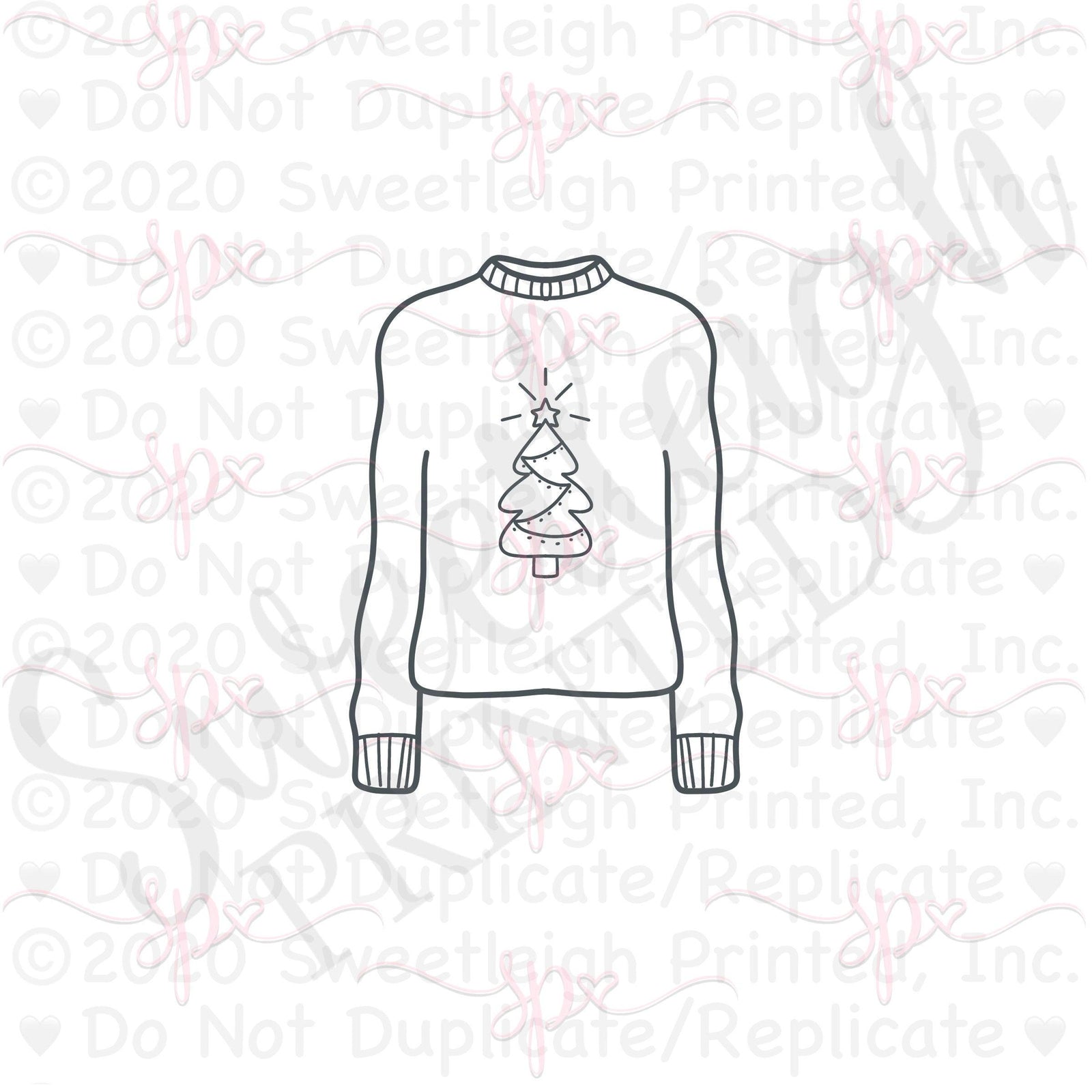 Long Arm Sweater Cookie Cutter - Sweetleigh 